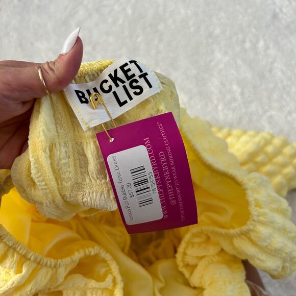Bucket List Womens NWT Yellow Bubble Dress Sz Made in USA Preppy Clean Girl - Picture 5 of 6